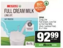 Spar - FULL CREAM MILK LONG LIFE