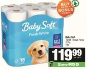 Baby Soft - Toilet Tissue Rolls