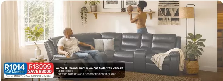 Total - Camelot Recliner Corner Lounge Suite with Console