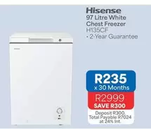 Hisense - 97 Litre White Chest Freezer H135CF