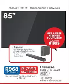 Hisense - 60Hz UHD Smart QLED TV 85"