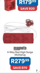4-Way Red High Surge Multiplug