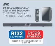 JVC - 2.1-Channel Soundbar with Wired Subwoofer TH-BY370