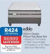 Edblo - 152cm Osaka Pillow-Top Base Set