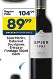 Spier - Merlot, Cabernet Sauvignon, Shiraz or Pinotage