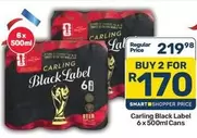 Carling - Black Label 6 x 500ml Cans