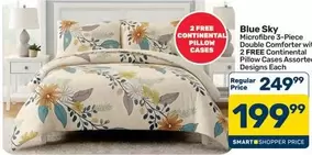 Microfibre 3-Piece Double Comforter with 2 FREE Continental Pillow Cases Assorted Designs Each