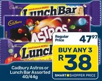 Cadbury - Astros or Lunch Bar Assorted
