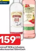 Smirnoff - 1818 or Infusions Vodka