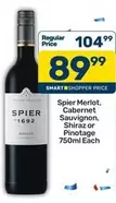 Spier - Merlot, Cabernet Sauvignon, Shiraz or Pinotage