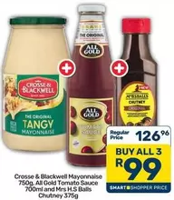 Crosse & Blackwell - Tangy Mayonnaise, Tomato Sauce, Chutney