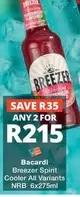 Bacardi - Breezer Spirit Cooler All Variants NRB 6x275ml
