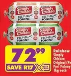 Rainbow - Simply Chicken Premium Polony