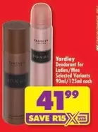 Yardley - Deodorant for Ladies/Men