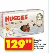 Huggies - Extra Care Size 1 New Baby Diapers