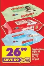Huggies - Baby Wipes All Variants 56/72