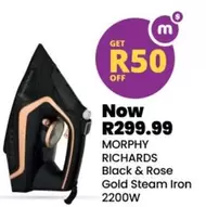 Black & Rose Gold Steam Iron 2200W