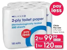 clicks - 2-ply toilet paper