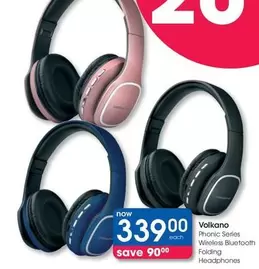 Volkano - Phonic Series Wireless Bluetooth Folding Headphones