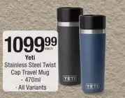 Stainless Steel Twist Cap Travel Mug