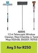 Addis - 1.2 m Telescopic Window Cleaner, Maxi Chenille or Twist Mop (102438; 350207; 70753)