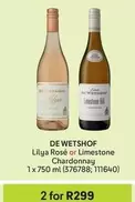 Lilya Rosé or Limestone Chardonnay (376788; 111640)
