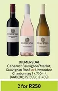 Diemersdal - Cabernet Sauvignon/Merlot, Sauvignon Rosé or Unwooded Chardonnay 1 x 750 ml (440890; 151599; 181459)