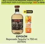 Reposado - ESPOLON Tequila 1 x 750 ml (331104) + 1L LIQUI FRUIT 100% Fruit Juice Orange FREE