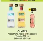 Olmeca - Altos Plata Agave or Reposado Tequila 750 ml (260327; 260328)