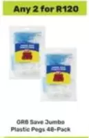 Jumbo - Plastic Pegs 48-Pack