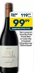 Van Loveren - Vine By Pole Pinot Noir or Calcrete Unoaked Chardonnay 750ml Each