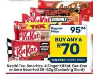 Nestlé - Tex, Smarties, 4 Finger KitKat, Bar-One or Aero Assorted