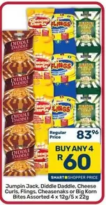 Jumpin Jack - , Diddle Daddle, Cheese Curls, Flingks, Cheesenaks or Big Korn Bites