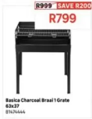 Basica Charcoal Braai 1 Grate 63x37