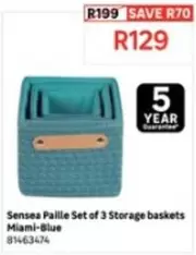Sensea -  Paille Set of 3 Storage baskets Miami-Blue 81463474
