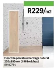 Floor tile porcelain heritage natural 220x895mm