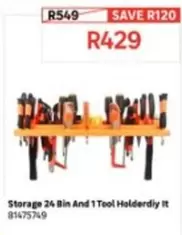 Storage 24 Bin And 1 Tool Holder