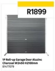 1P Roll-up Garage Door Aluzinc Charcoal W2450 H2100mm 81477079