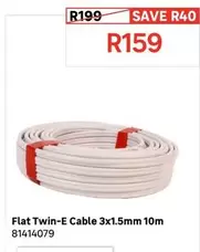 Flat Twin-E Cable 3x1.5mm 10m 