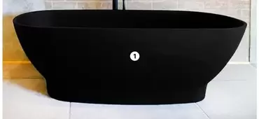 Oval Freestanding Bath Midnight Quartz W160cmxD75cmxH52cm 81491398