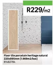 Floor Tile Porcelain Heritage Natural 220x895mm (1.969m2/box)