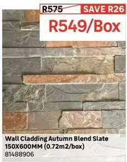Wall Cladding Autumn Blend Slate 150X600MM (0.72m2/box)