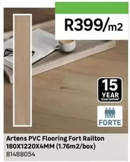 Artens - PVC Flooring Fort Railton 180X1220X4MM (1.76m2/box) 