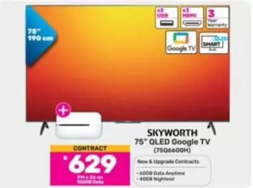 Skyworth - 75" QLED Google TV (75Q6600H)
