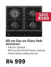 AEG - 60 cm Gas on Glass Hob (850036362)