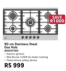 AEG - 90 cm Stainless Steel Gas Hob (850037165)