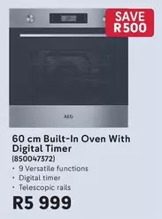AEG - 60 cm Built-In Oven With Digital Timer (850047372)