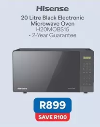 Hisense - 20 Litre Black Electronic Microwave Oven H20MOBS15