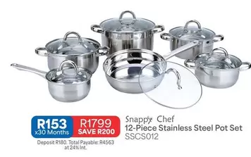 Total - 12-Piece Stainless Steel Pot Set SSCS012