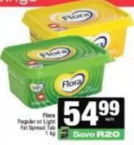 Flora - Regular or Light Fat Spread Tab